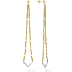 Extra Long Superfine Diamond Drop Earrings