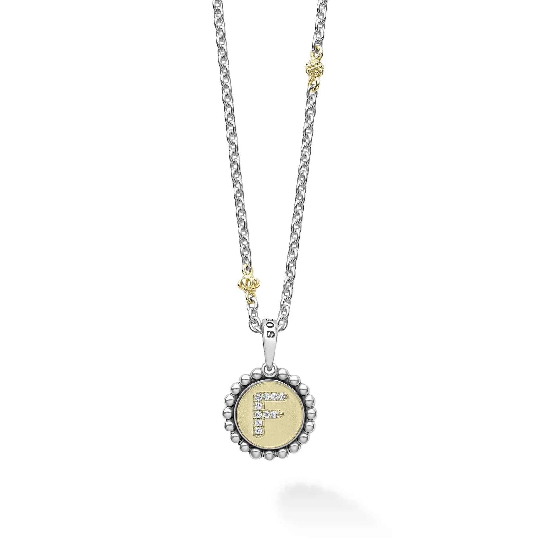 F Initial Diamond Charm Necklace