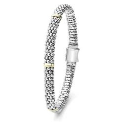 Five Gold Station Caviar Bracelet | 6mm