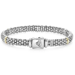 Five Gold Station Caviar Bracelet | 6mm