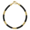 Five Large 18K Gold Station Ceramic Beaded Bracelet | 5mm
