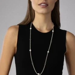 Five Pearl Link Necklace
