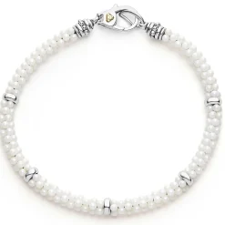 Five Silver Station Ceramic Bracelet | 5mm