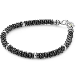 Five Silver Station Ceramic Bracelet | 5mm