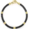 Five Small 18K Gold Station Ceramic Beaded Bracelet | 5mm