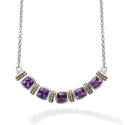 Five Station Amethyst Necklace