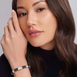 Five Station Ceramic Diamond Bracelet | 9mm