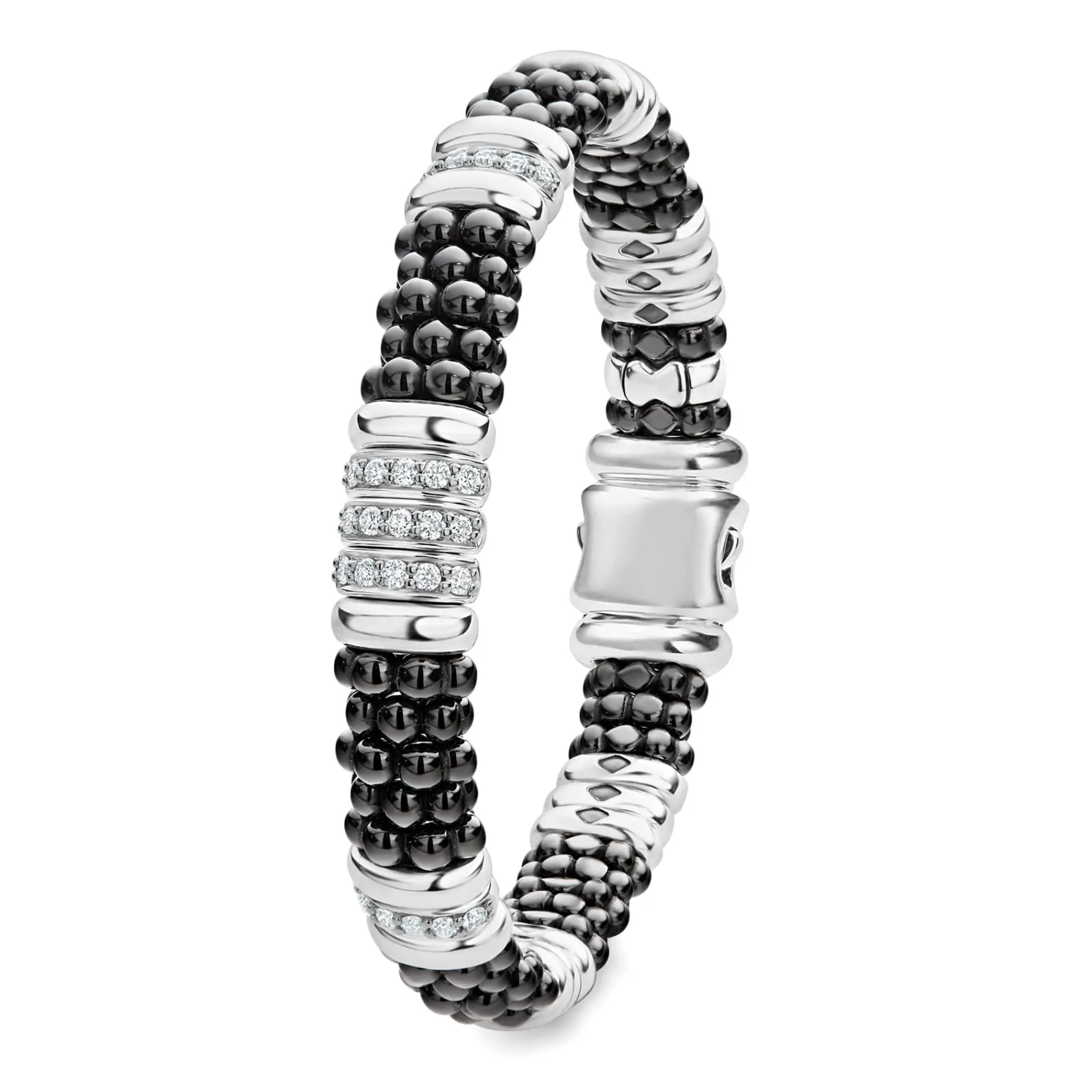 Five Station Ceramic Diamond Bracelet | 9mm