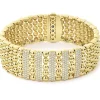 Five Station 18K Gold Diamond Bracelet | 20mm