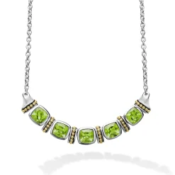 Five Station Peridot Necklace