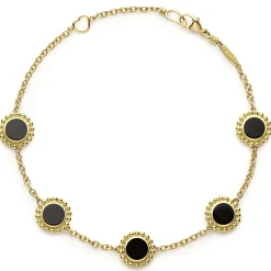 Five Station Round Onyx Bracelet