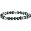 Five Station Silver Eagle Eye Bead Bracelet