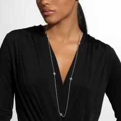 Five Station Two-Tone Love Knot Necklace