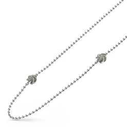 Five Station Two-Tone Love Knot Necklace