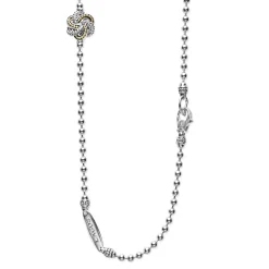 Five Station Two-Tone Love Knot Necklace