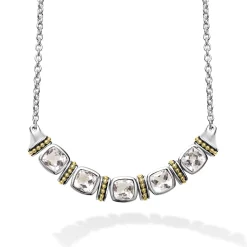 Five Station White Topaz Necklace