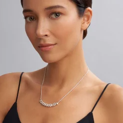 Five Station White Topaz Necklace