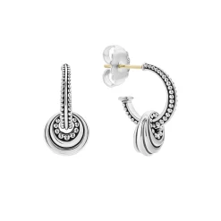 Fluted Disc Beaded Hoop Earrings