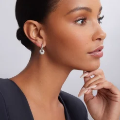 Fluted Disc Beaded Hoop Earrings