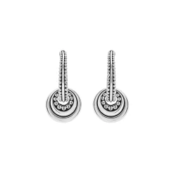 Fluted Disc Beaded Hoop Earrings