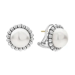 Fluted Pearl Stud Earrings