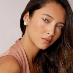 Fluted Pearl Stud Earrings