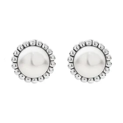 Fluted Pearl Stud Earrings