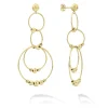 Four Circle Bead Drop Earrings