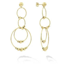 Four Circle Bead Drop Earrings