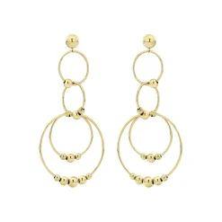 Four Circle Bead Drop Earrings