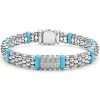 Four Station Diamond Caviar Bracelet | 9mm