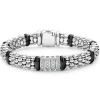 Four Station Diamond Caviar Bracelet | 9mm