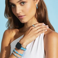 Four Station Diamond Caviar Bracelet | 9mm