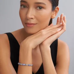 Four Station Diamond Caviar Bracelet | 6mm