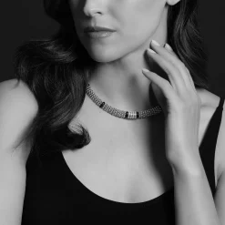 Four Station Diamond Caviar Necklace