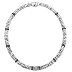 Four Station Diamond Caviar Necklace