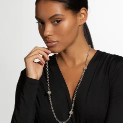 Four Station Two-Tone Love Knot Necklace