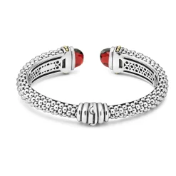 Garnet Cuff Bracelet | 12mm