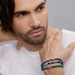 Gemstone Skull Stretch Bracelet Gift Set
