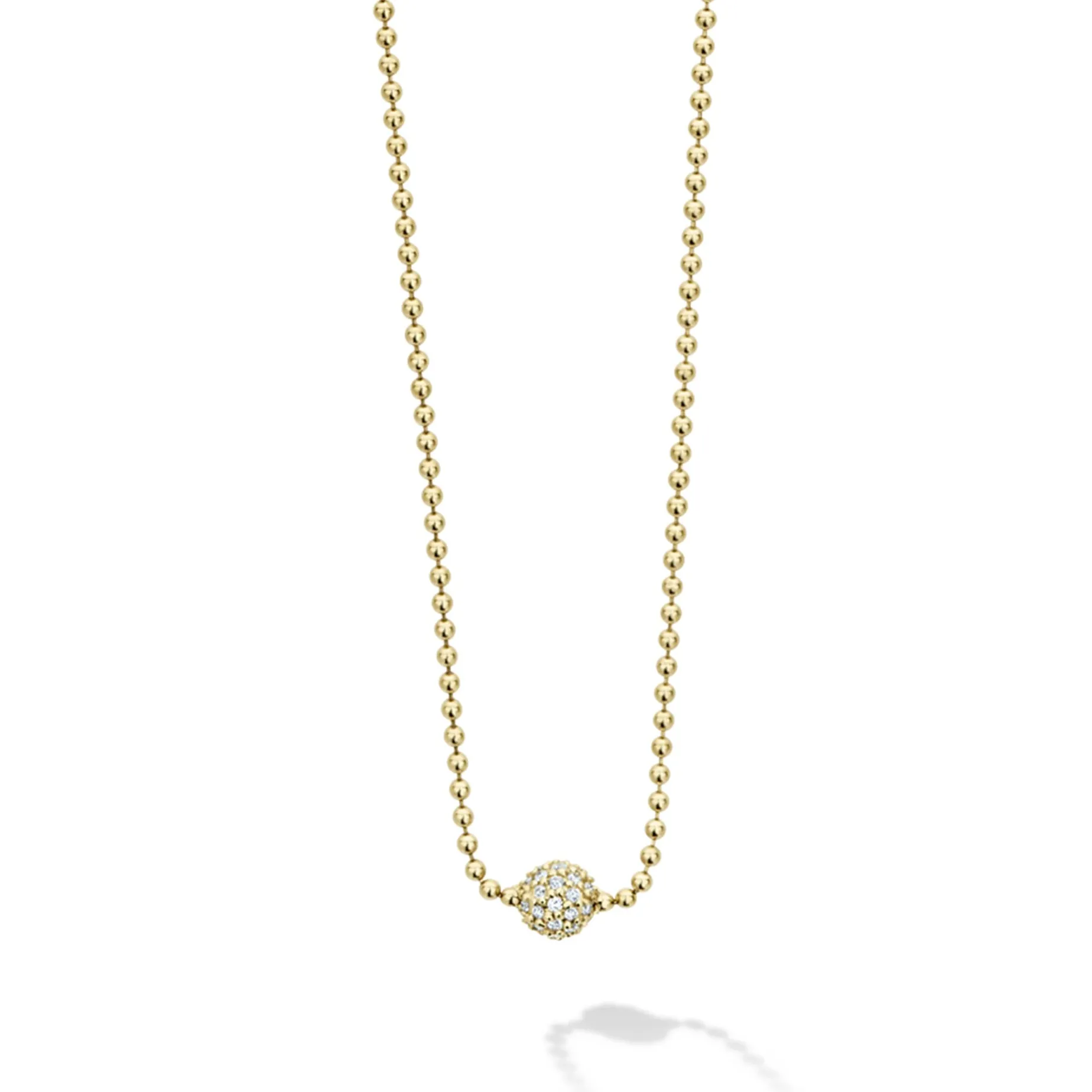 Gold Diamond Sphere Necklace
