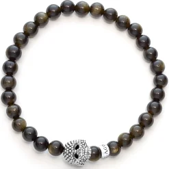 Golden Obsidian Skull Bracelet