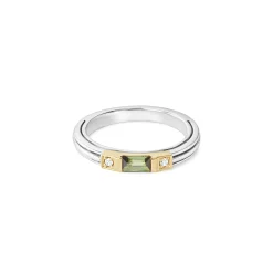 Green Tourmaline and Diamond Stacking Ring