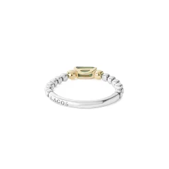 Green Tourmaline Stacking Ring with Diamonds