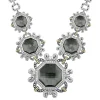 Hematite and Diamond Statement Necklace