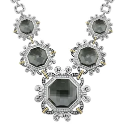 Hematite and Diamond Statement Necklace