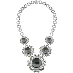 Hematite and Diamond Statement Necklace