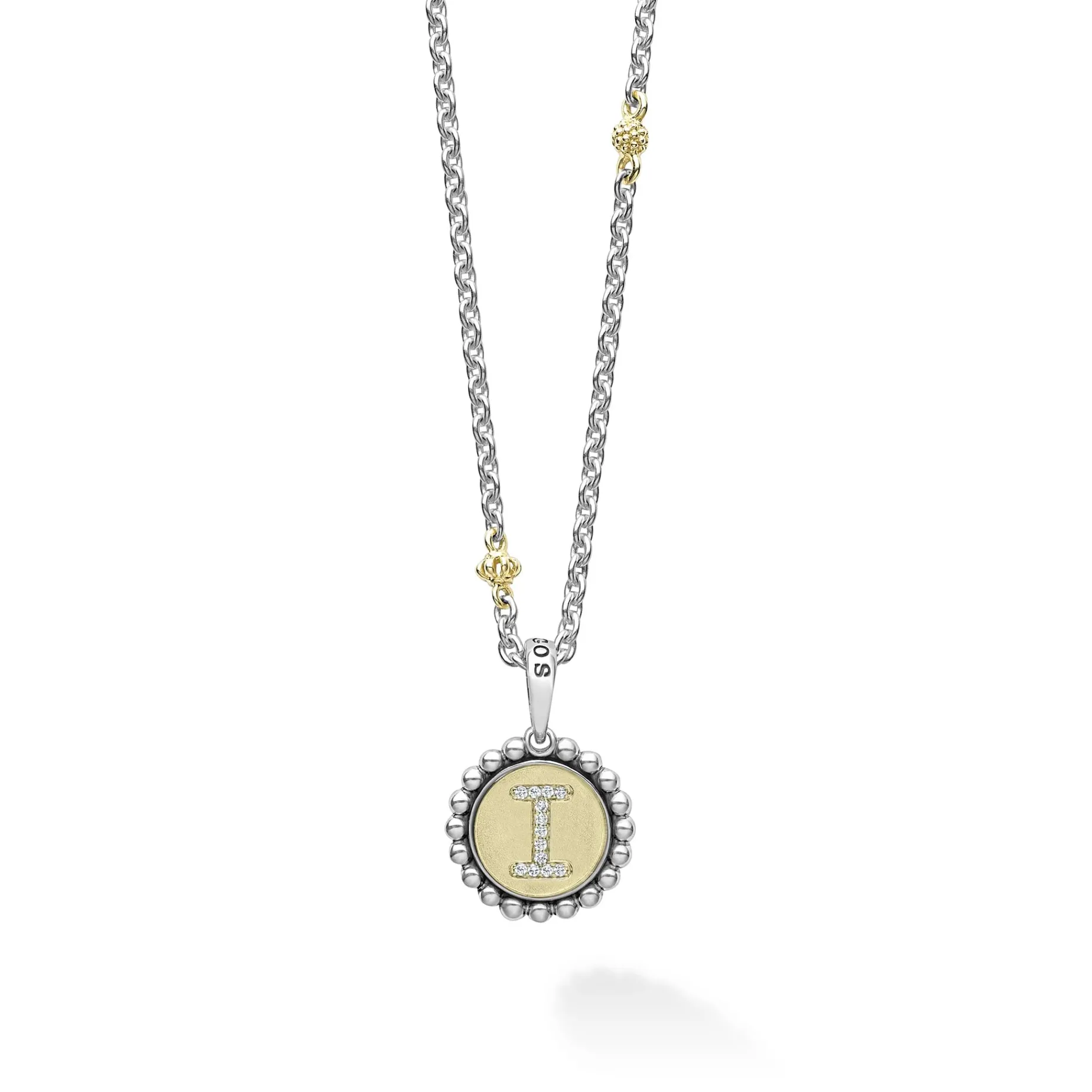 I Initial Diamond Charm Necklace