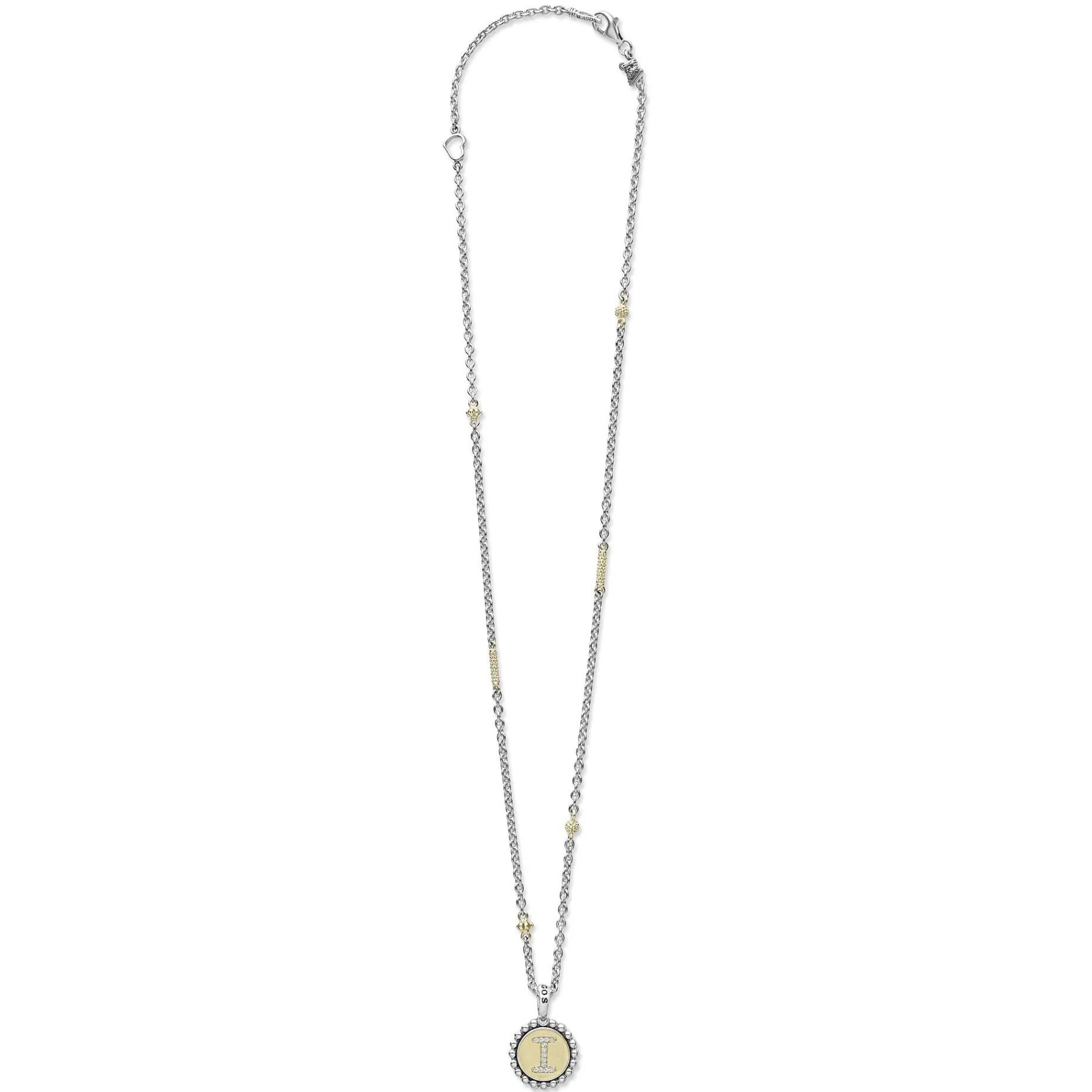 I Initial Diamond Charm Necklace