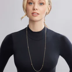 32 Inch Gold Caviar Chain Necklace