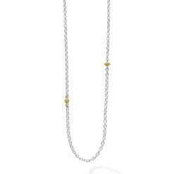 32 Inch Two-Tone Caviar Chain Necklace